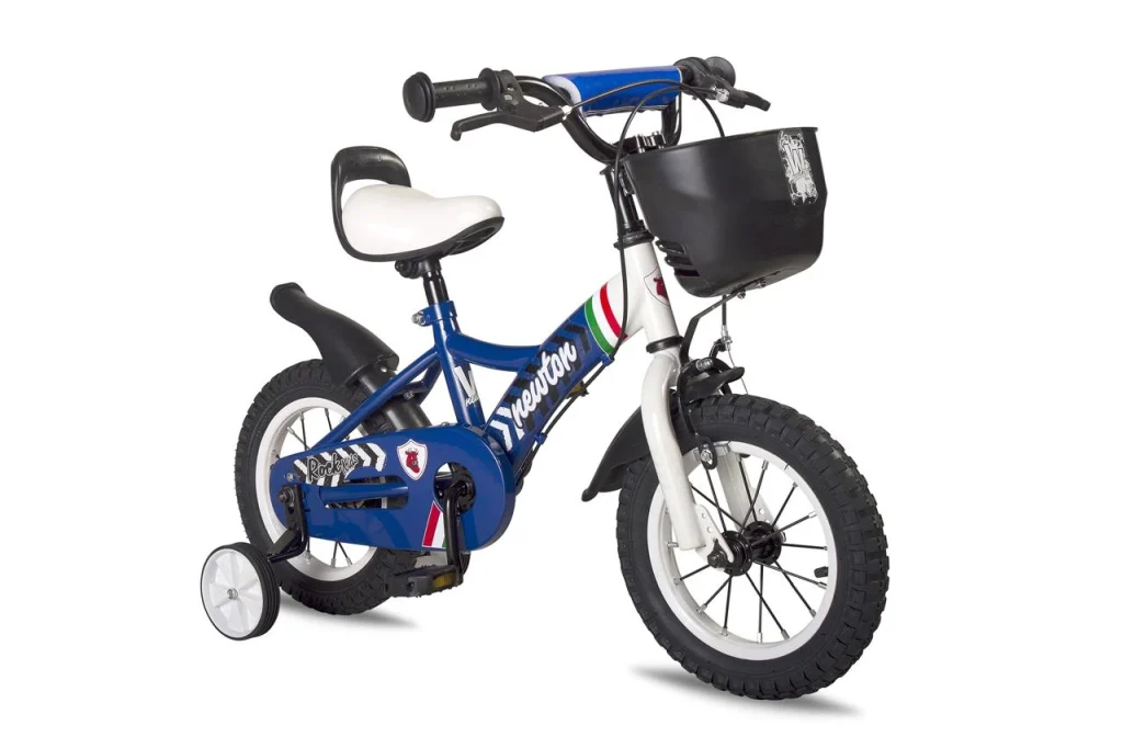 Bicicleta Infantil Newton Rodado 12 Azul con Rueditas y Canasto