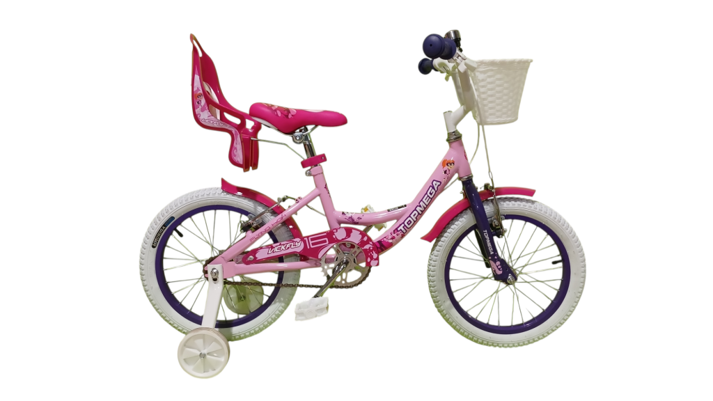 Bicicleta Infantil Topmega Flexygirl Rodado 16 Rosa con Canasto